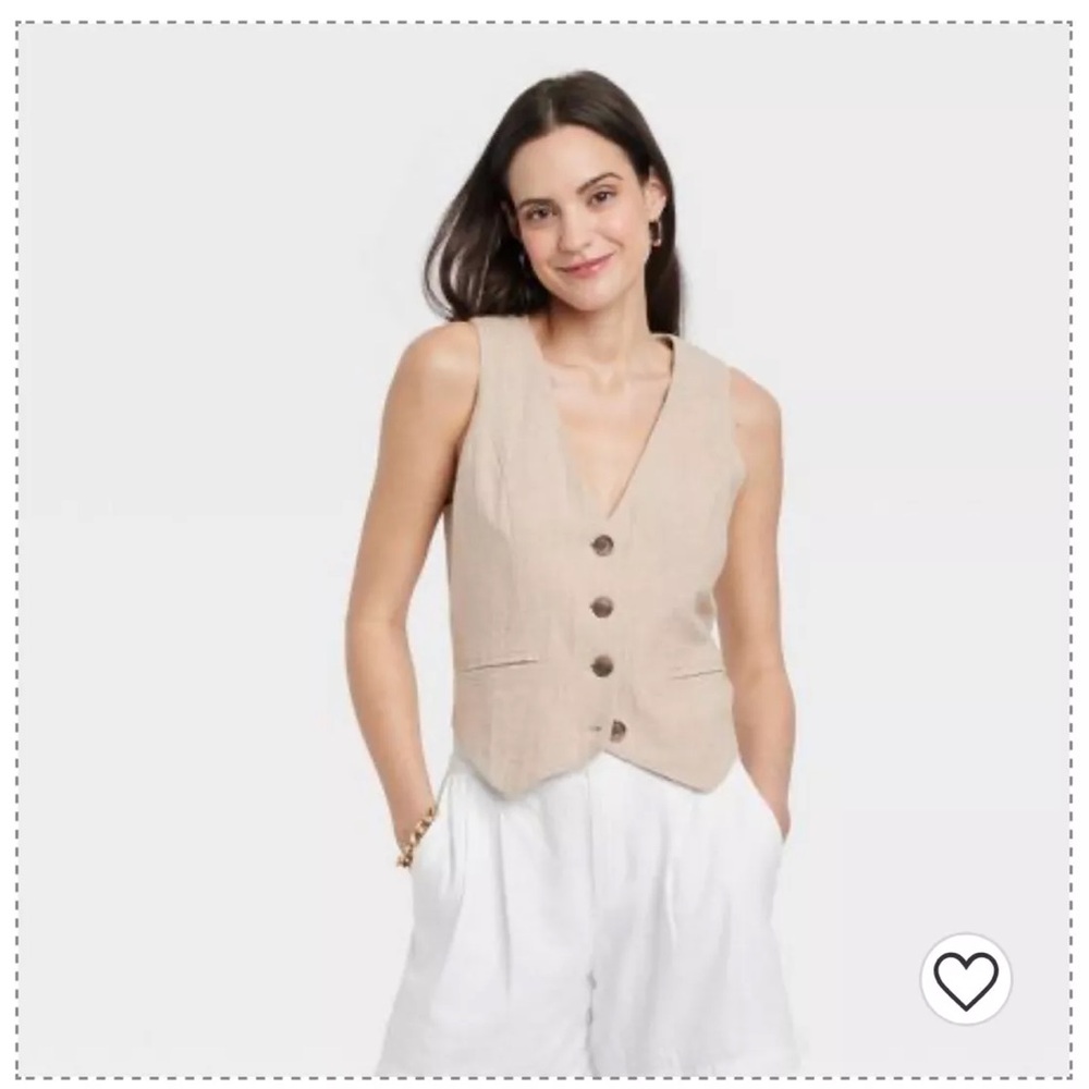 Women's Linen Vest - A New Day
Beige Size S